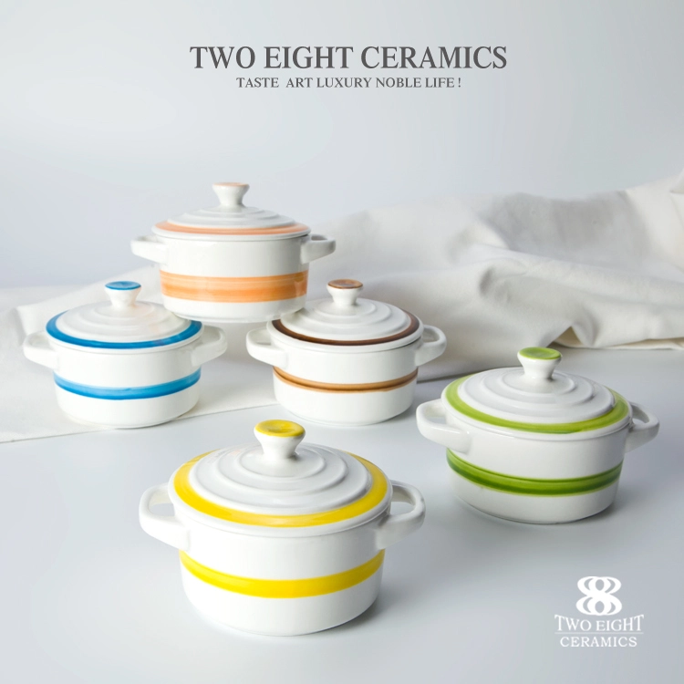 5.5guangzhou ceramic dinner set for hotel with handle and cover 1