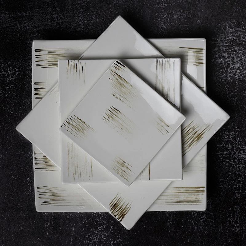 28ceramics Dinnerware Plate Sets Dishes Plates, 28ceramics Royal And Luxury Dinnerware 4 Colors 6/8/10 Inch Square Plate~ 1