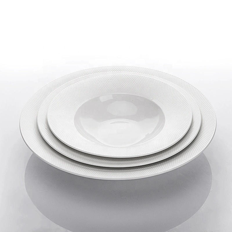 Unique Product Hotel Restaurant Plates Soup Bowl, Two Eight Ceramics Crockery Tableware Pasta Plate Round Plate& 1