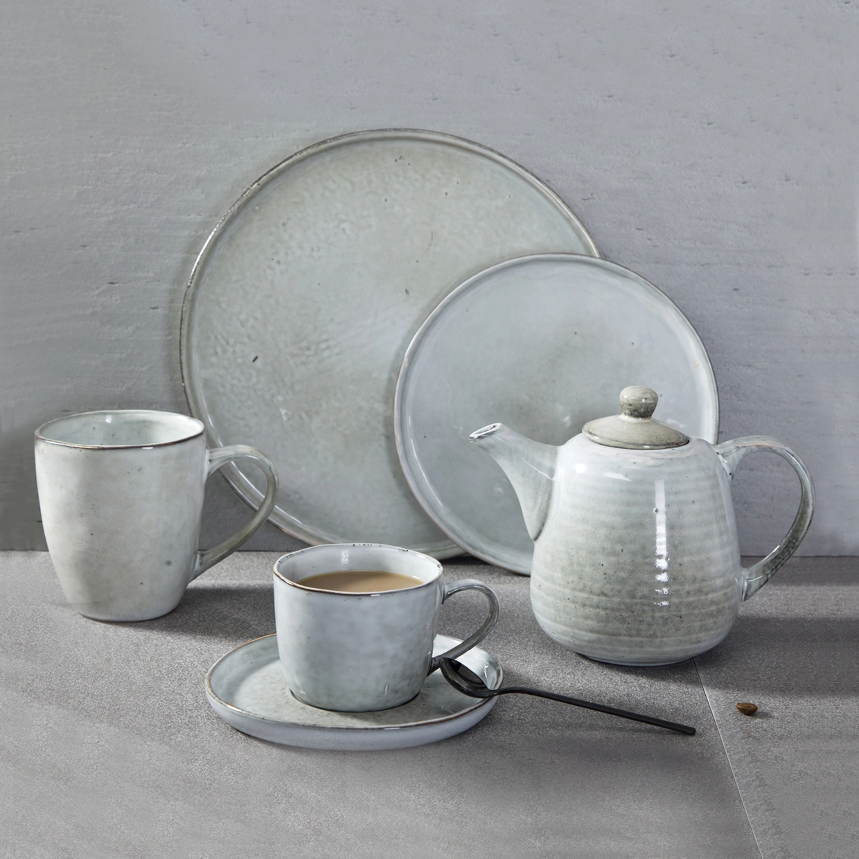 High Quality Restaurant Supplies Color Tableware Set Hotel, Green Stoneware Crockery 1
