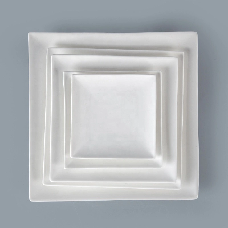 2018 New Porcelain White Banquet RestaurantSquare Dinner Plates, Ceramic Square Plate Square Restaurant Plates> 1