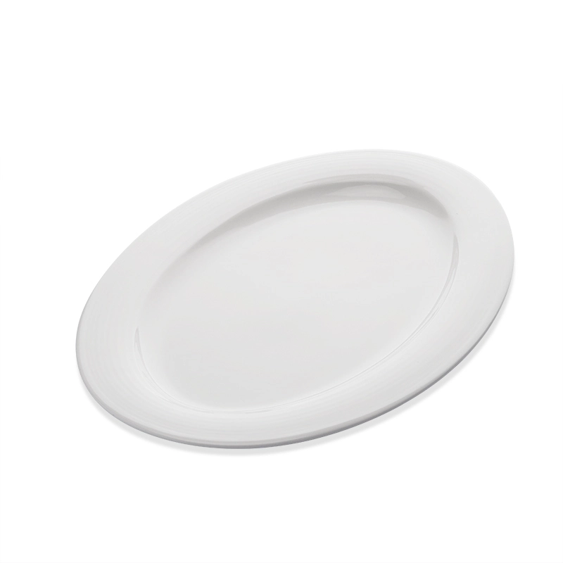 Luxurious Banquet Porcelain Dinnerware Egg Shape Dinner Plate, Chaozhou Factory Catering Fine Oval Ceramic Dish Plates Sets~ 1