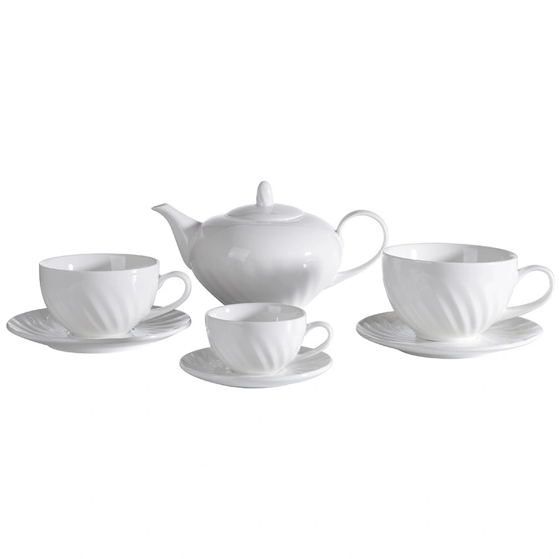 Customized Stocked Elegant Coffee Cup, White Hotel Restaurant Porcelain Coffee Set 1