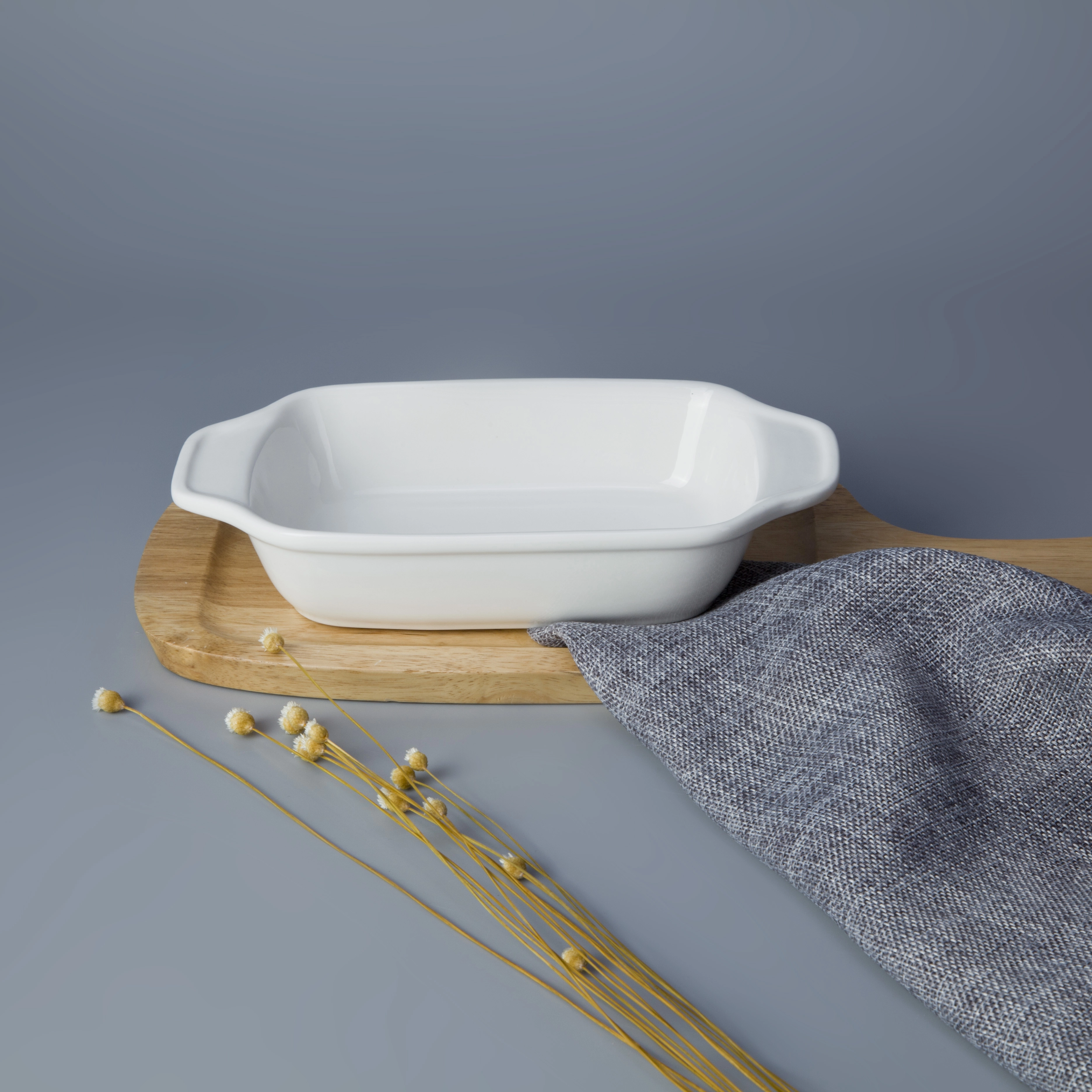 Rectangle large porcelain fruit bowl with ear tableware 1