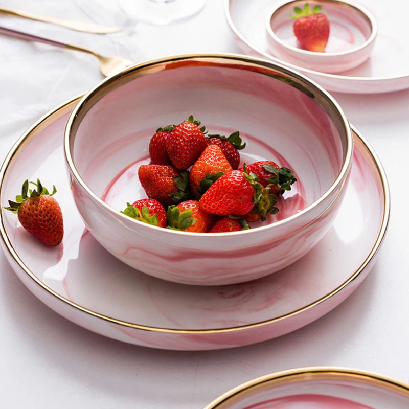 Latest Dinner Set With Popular Design Hotel Tableware Supplied Gold High Quality Marble, Latest Restaurant Gold Marble& 1