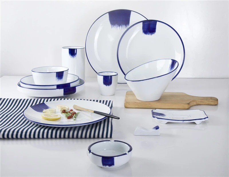 fashion color on-glazed dinner set for home restaurant hotel 1