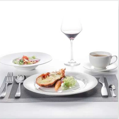 Wholesale High Quality Restaurant Tableware Plates Restaurant Dinner Two Eight Grid Design Crockery Tableware Soup Plate% 1