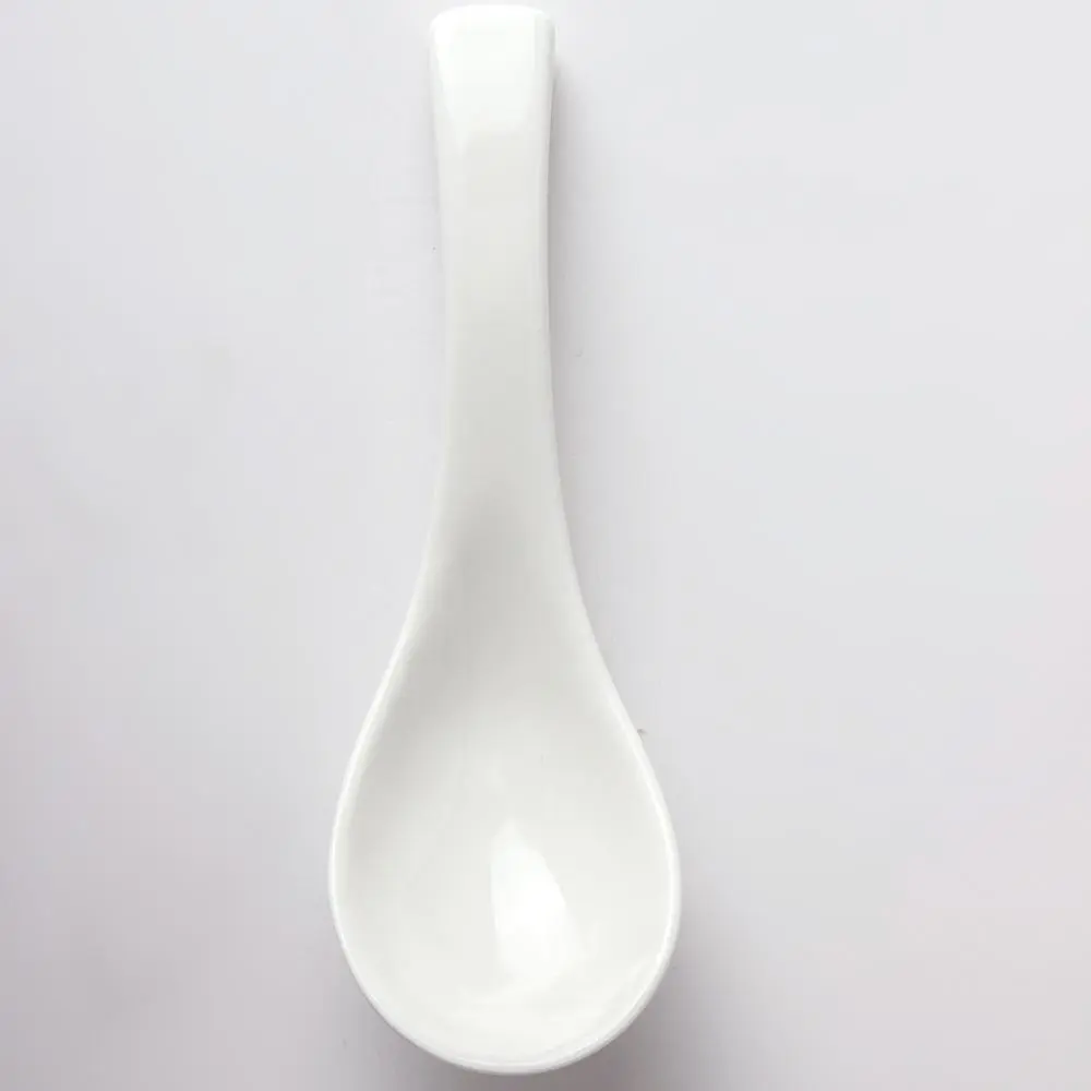 Chinese ceramic dinnerware special design durable restaurant dinner spoon glaze soup porcelain spoon 1