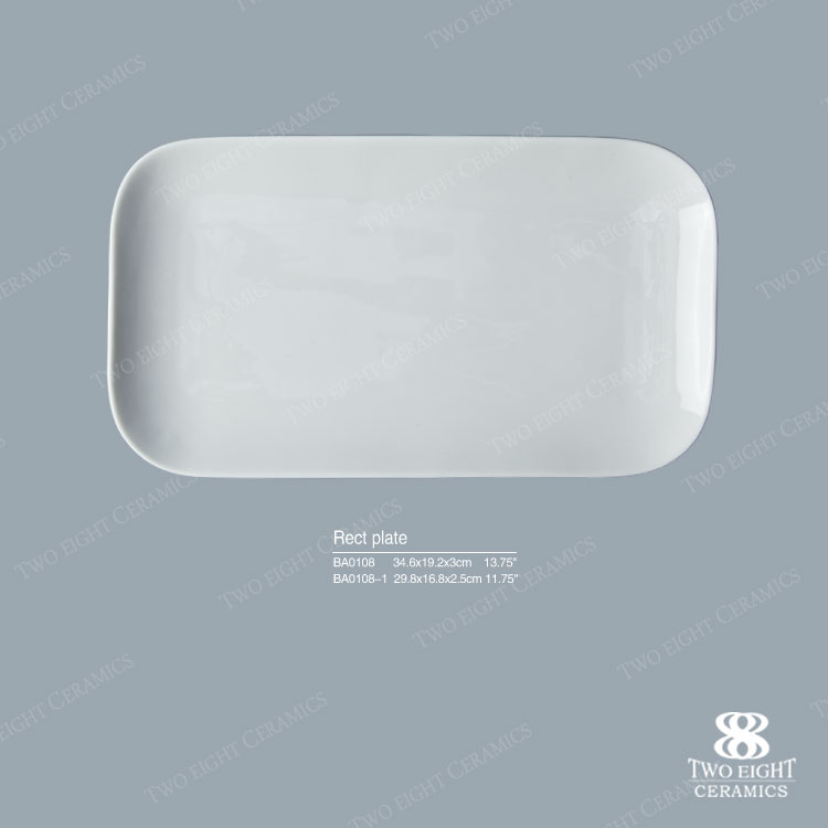 Wholesale China Porcelain Dinner Plate, Used Restaurant Rectangular Plate/ 5