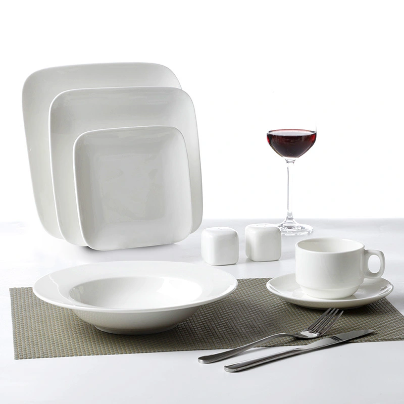 Royal White Fine Porcelain Plate, Designed Plates Ceramics Dinner, Plates Restaurant Porcelain Dinnerware Set 1