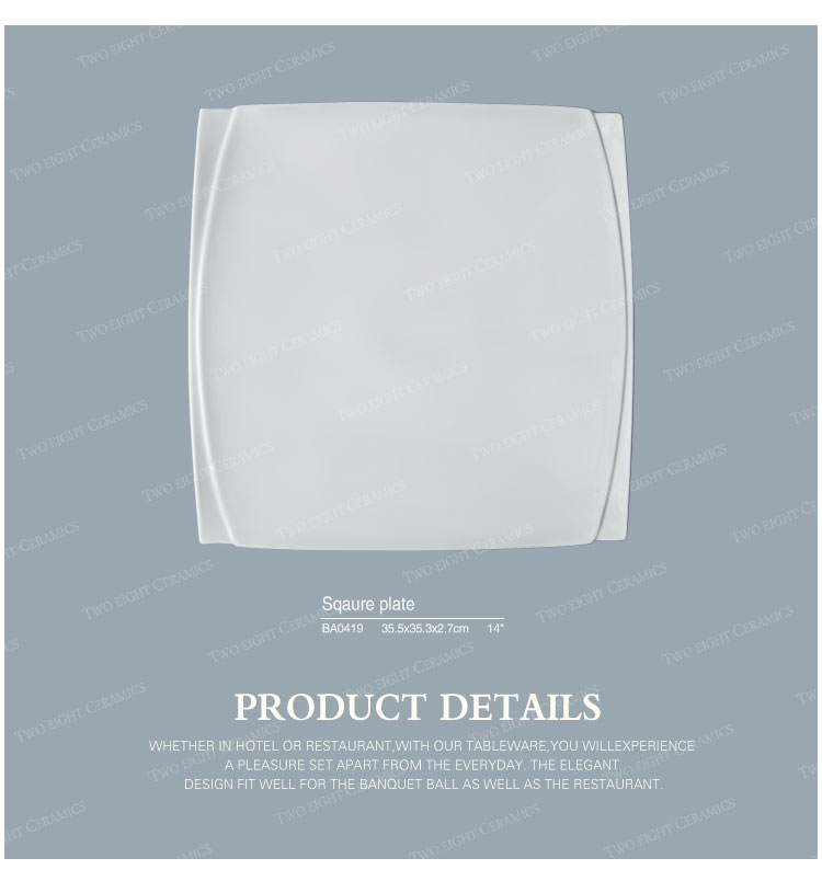 2018 Hot Products Ceramic Ware Square Plate,Hotel Collection Plates Square Plate> 17