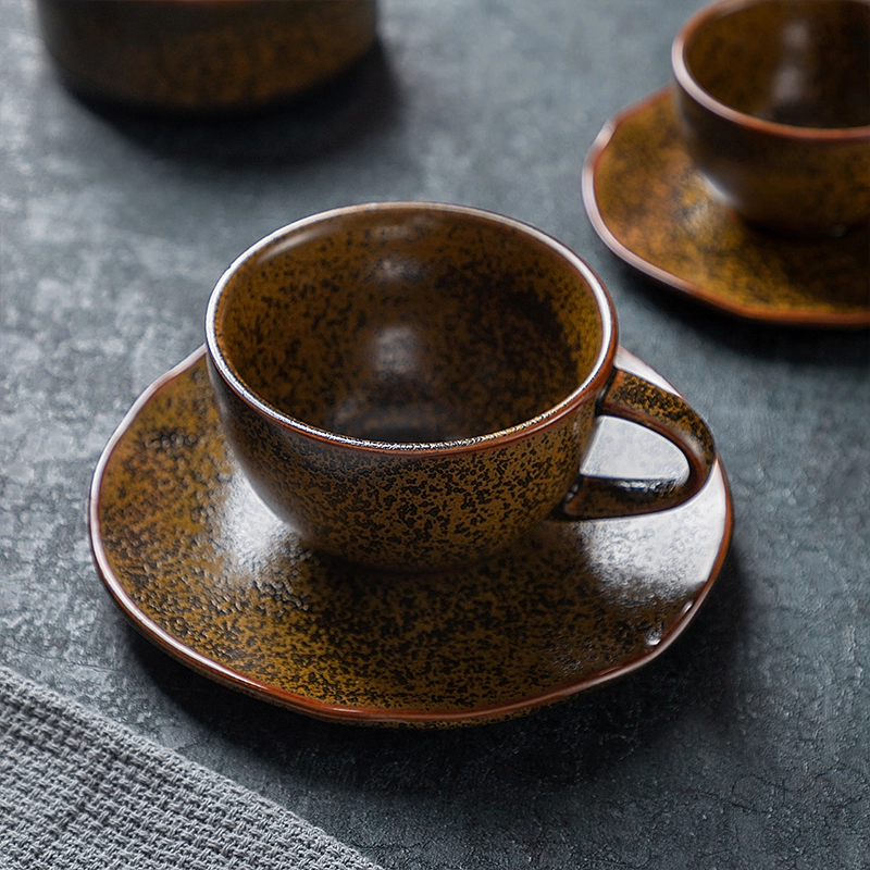 Manufacturer Direct Sale Coffee Cup With Saucer Ceramics, Special Rustic Porcelain Cups 1