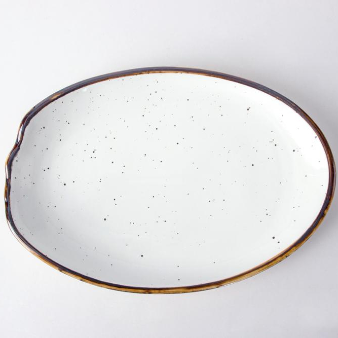 different size hotel restaurant color oblong oval plate with unique design 1