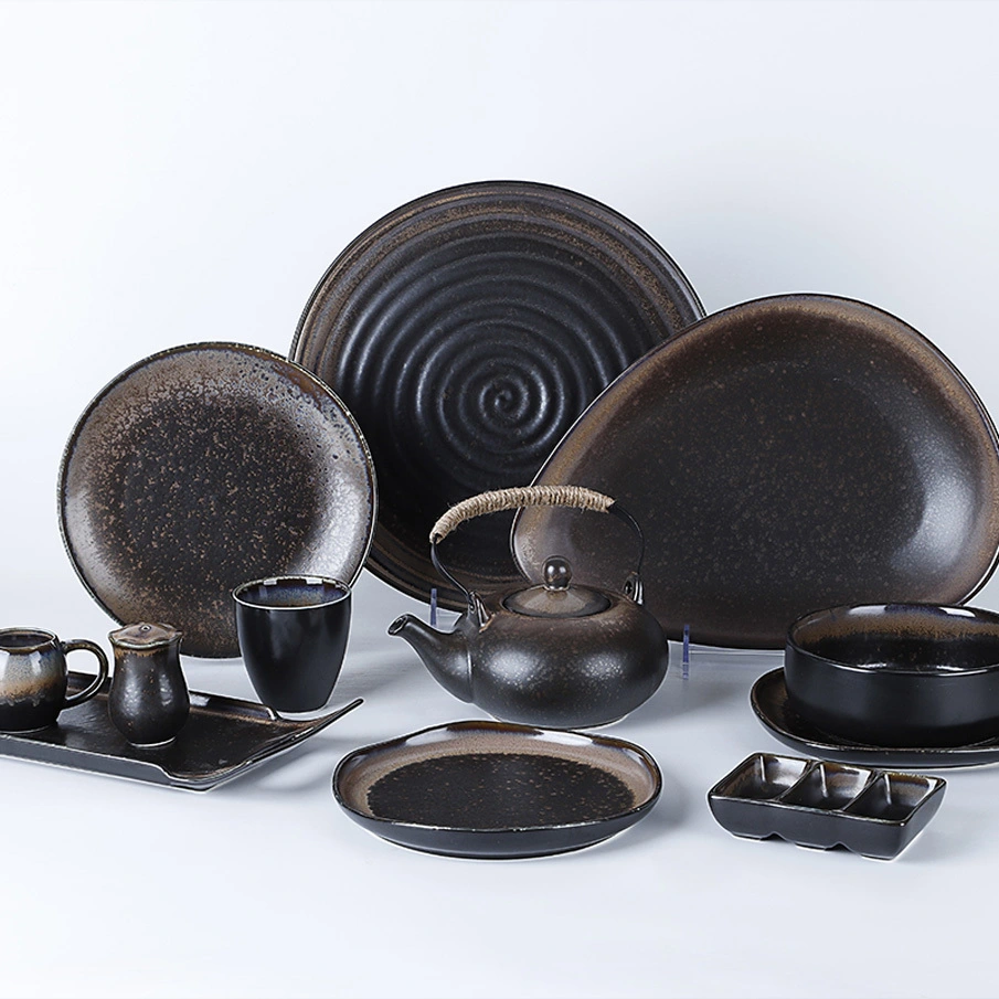 Ceramic Tableware Set, Special Porcelain Dinner Sets Black, Plates Sets Dinnerware Restaurant/ 1