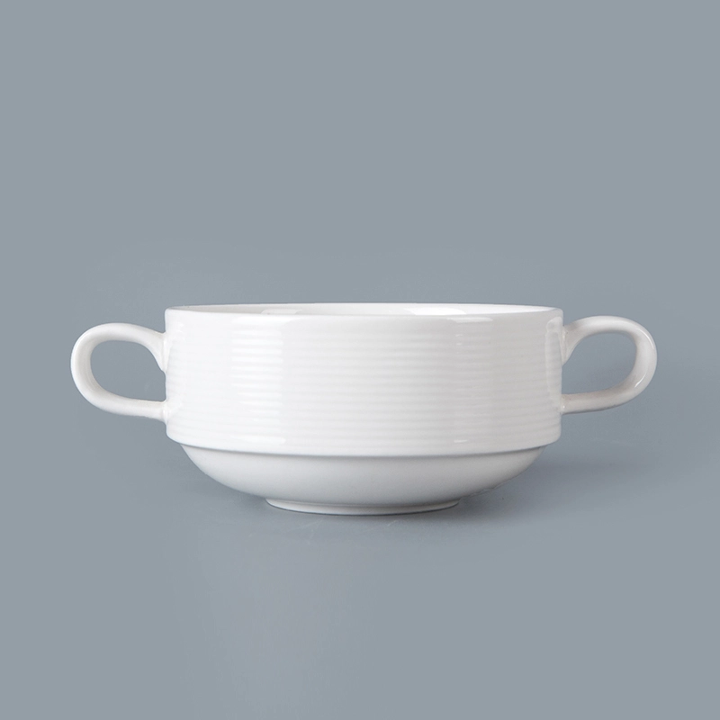factory direct wholesale tea coffee cup tableware double ear cup for hotel&restaurant porcelain stackable double ear cup 1