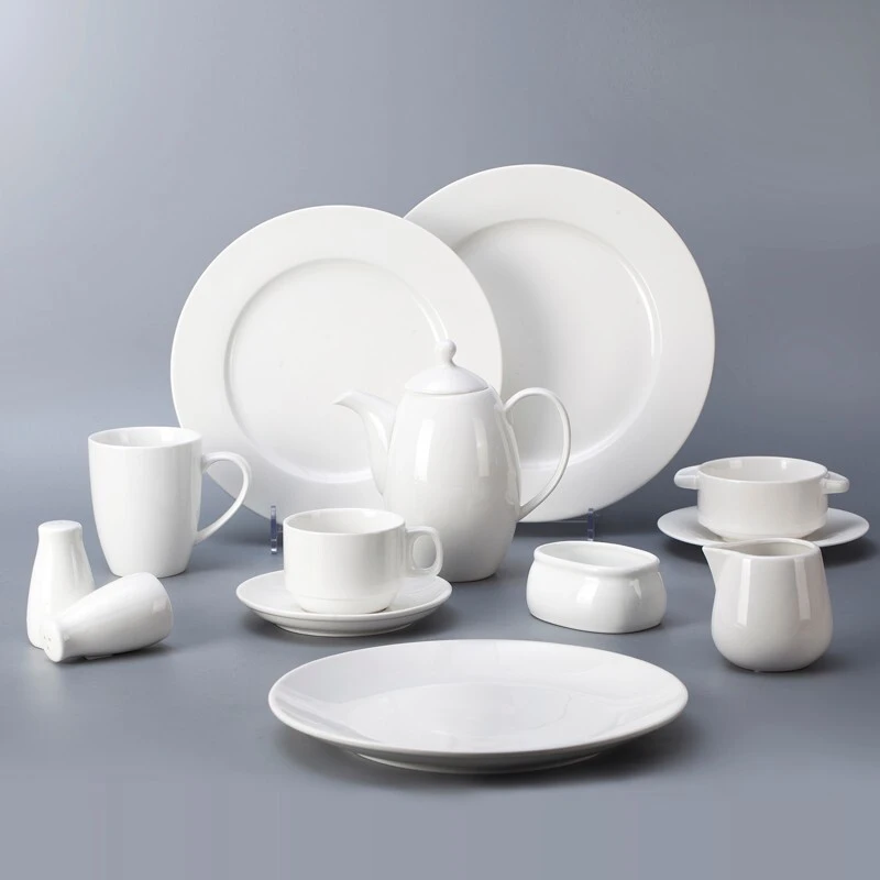 Banquet Hall SuppliesCatering Buffet Decoration Restaurant Tableware, Plain White Porcelain Bone China Hotel Ware& 1