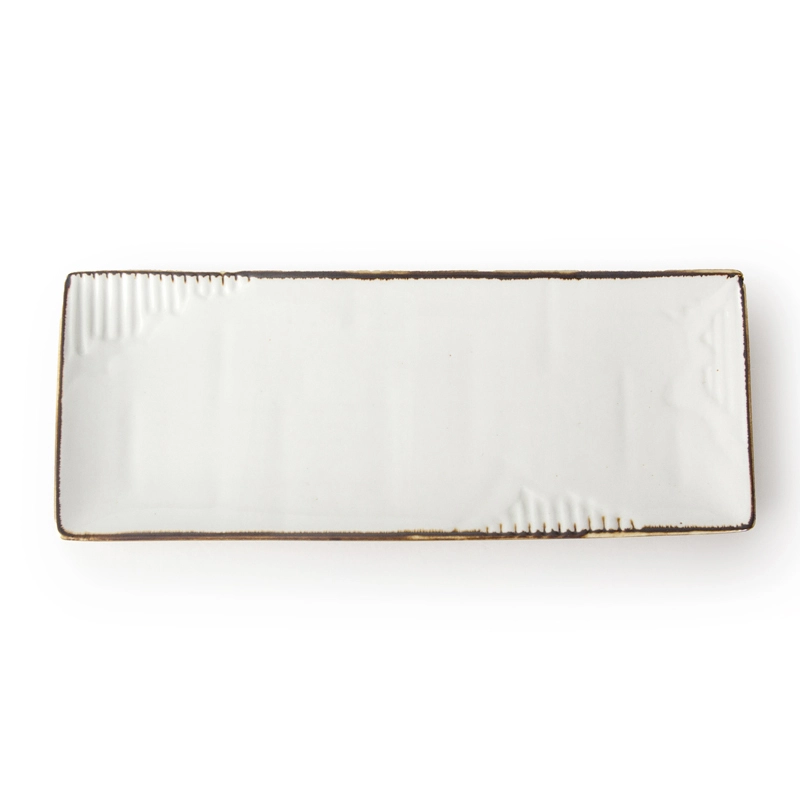 Factory Direct Wholesale Crokery Restaurant Rectangle Shape Plate, Ceramic Material Dinnerware Glazed Porcelain Rectangle Plate/ 1