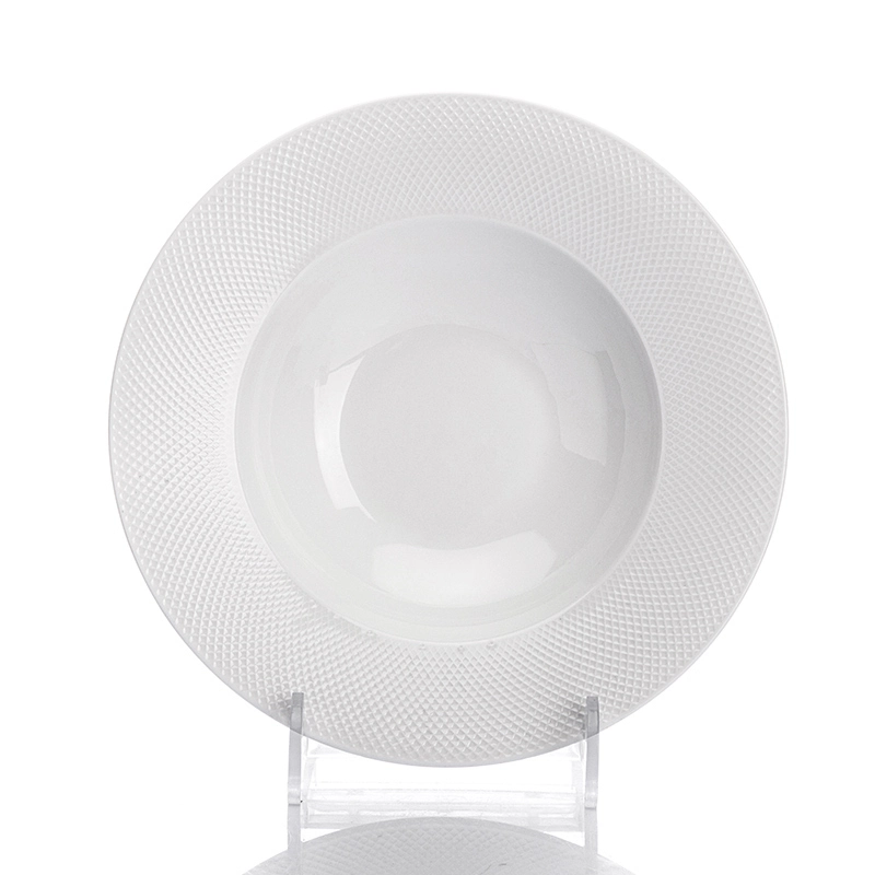Best Selling Products High Temperature Cafe Dinning Plate,Wide Rimmed Pasta Bowls, Restaurant Pasta Plates@ 1