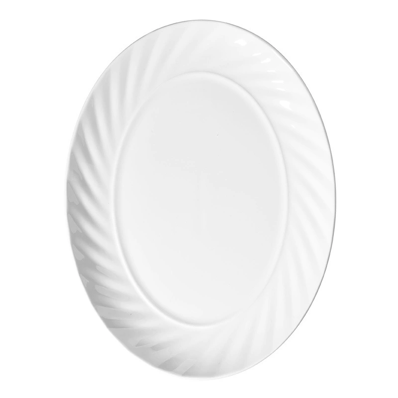 UAE Supplier 12 Elegant White Oval Plate Restaurant Dinner Set 1