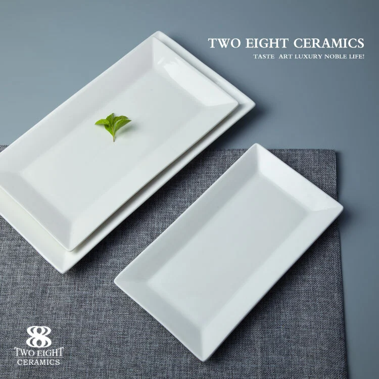 Guangzhou Market Plato Rectangular Porcelana Fina, China Porcelain Dinnerware Rectangular plate/ 1