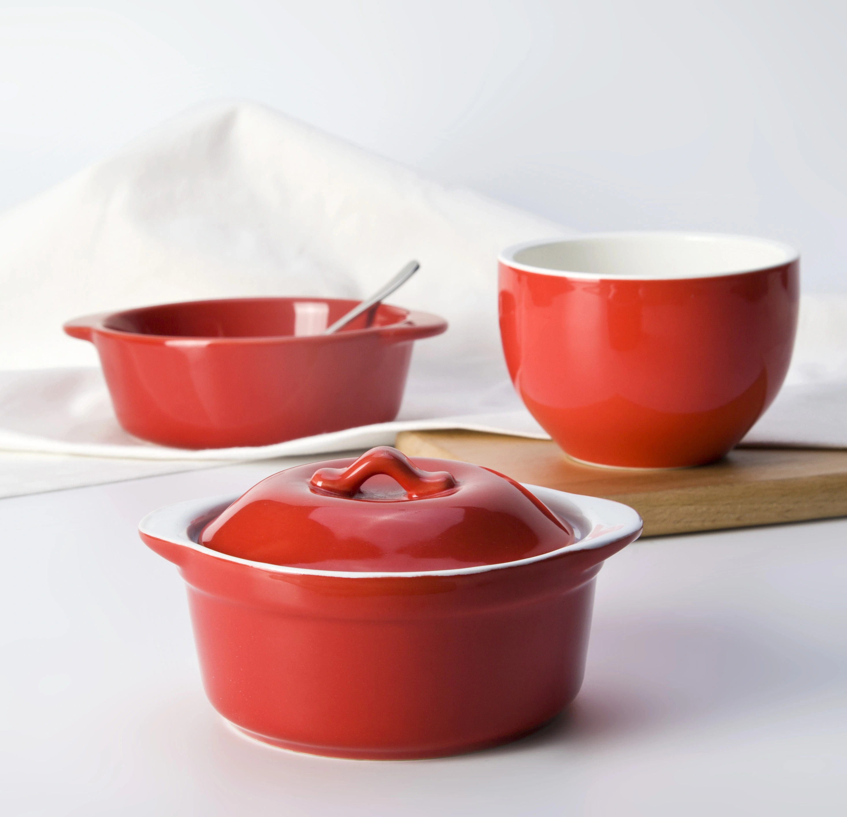 new arrivals hotel crockery red soup bowl with handle soup cup 1