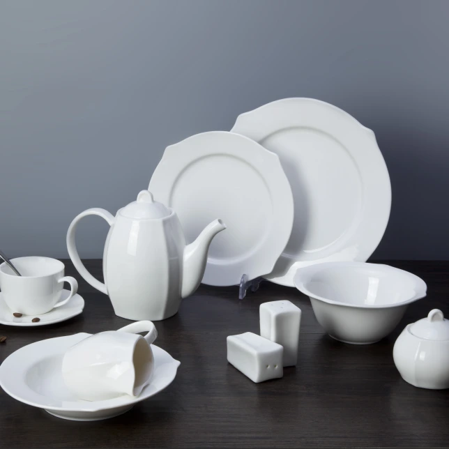 Ceramic supplier modern style white china porcelain dinnerware set 1