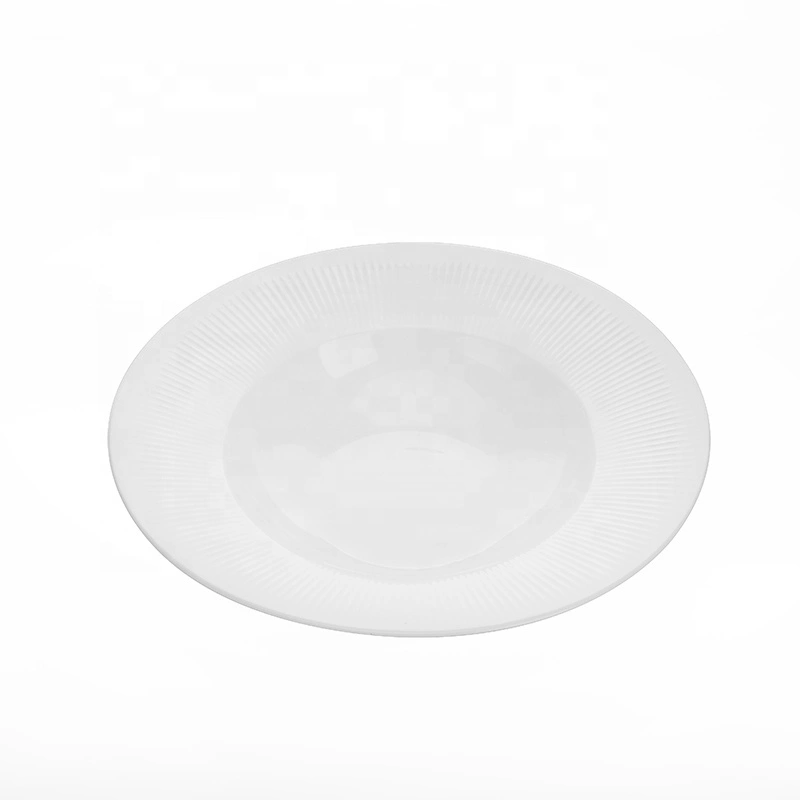 Outdoor Lifestyle Fine China Tableware Ceramic Dining Tableware, Round Plate China Porcelain Wide Rimmed Pasta Plates^ 1