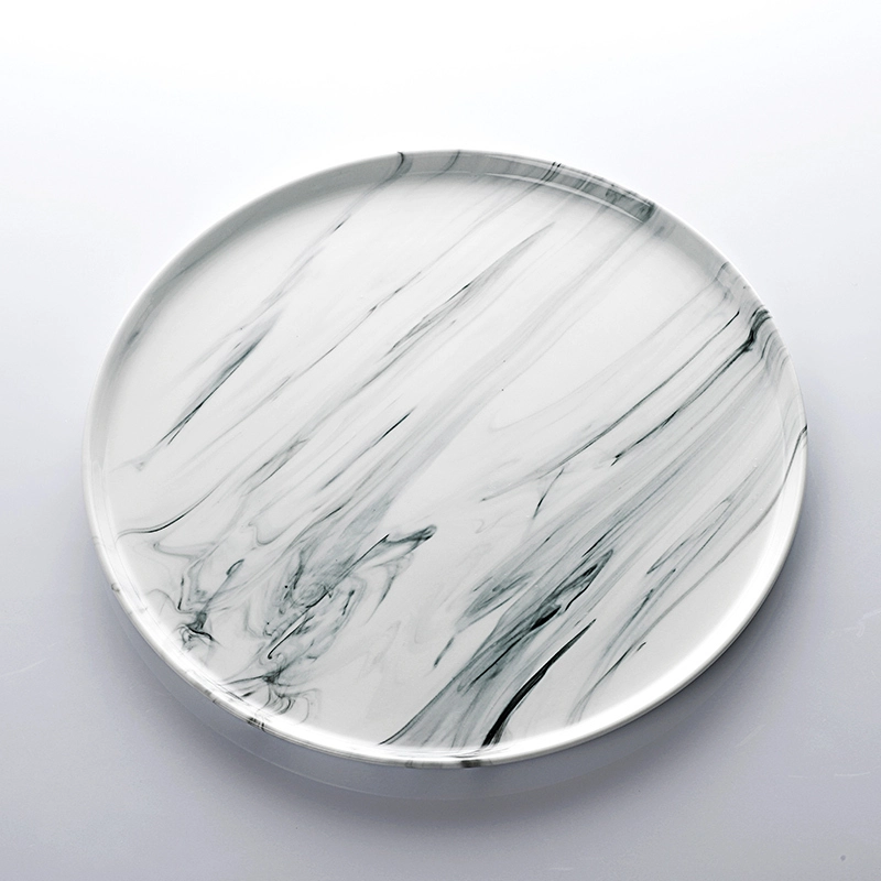 Western Style Crockery White Marble Plate, Wedding Plates Sets Dinnerware, Hotel Dinner Plate 26cm 1