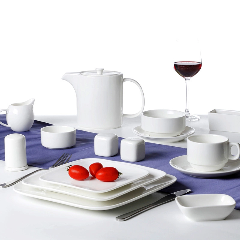 Wholesaler Market Hot Sale Basic Porcelain Square Dinner Set, Restaurant Dinnerware Sets Tableware, Square Ceramic Set* 1