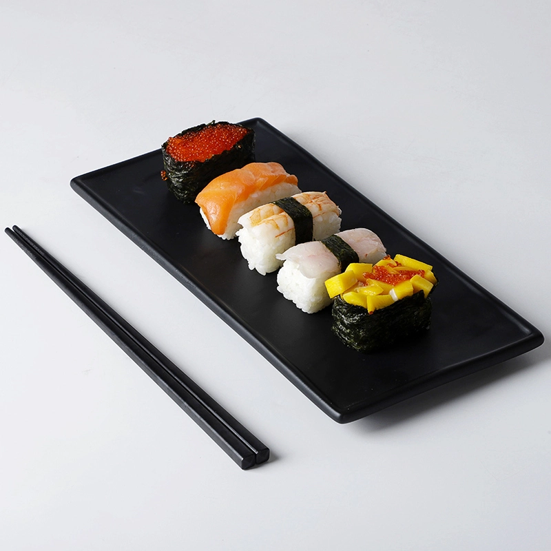 Restaurant Plato Rectangular, Better Quality Japanese Sushi Dish Set, Hotel Dishes Black/ 1
