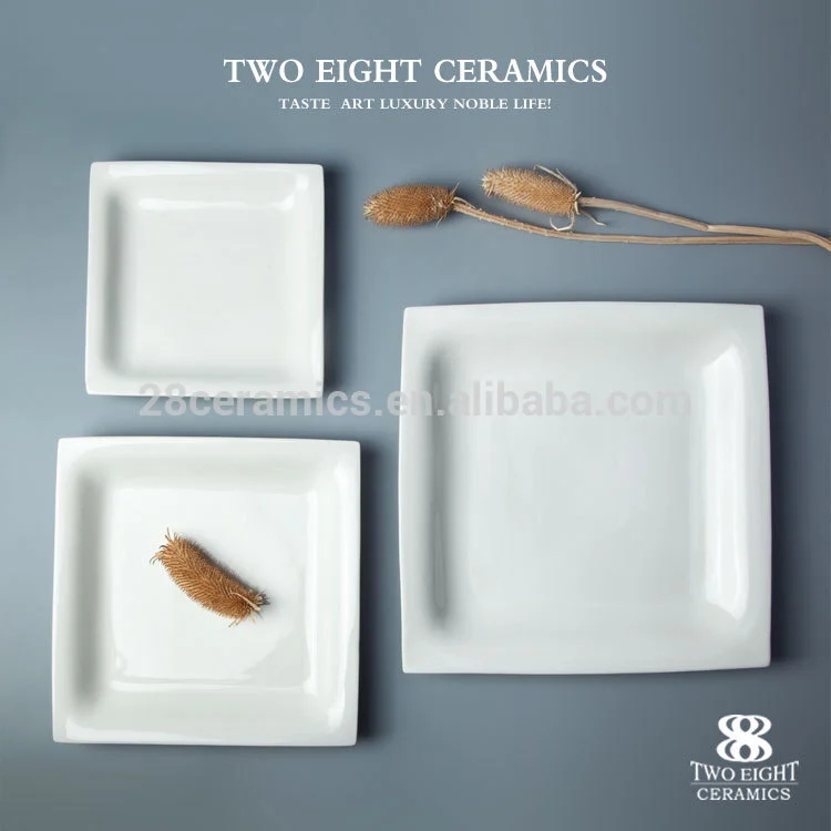 Hotel Fine personalized Chaozhou dinner blank ceramic plate dish fancy Square tray for hotel 1