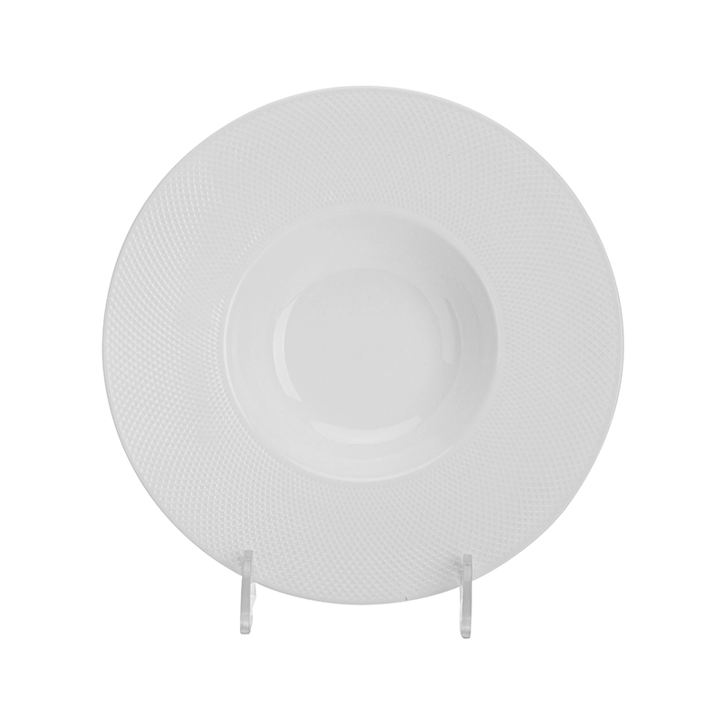 Modern Dishwasher Safe Party & Event Dinner Ware Porcelain Plate, Two Eight Ceramics Wide Rimmed Pasta Plate Salad Plate& 1