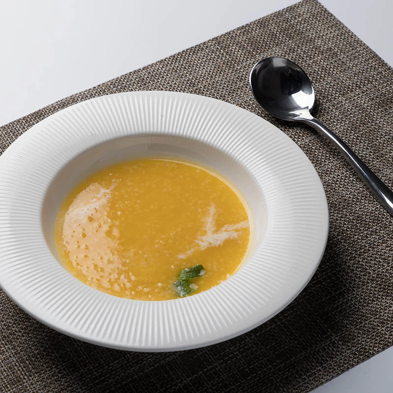 8.75 inch Chines Manufacturer Round Plain White Italian Hotel Crockery Restaurant Deep Porcelain Ceramic Dinner Pasta Soup Dish% 1