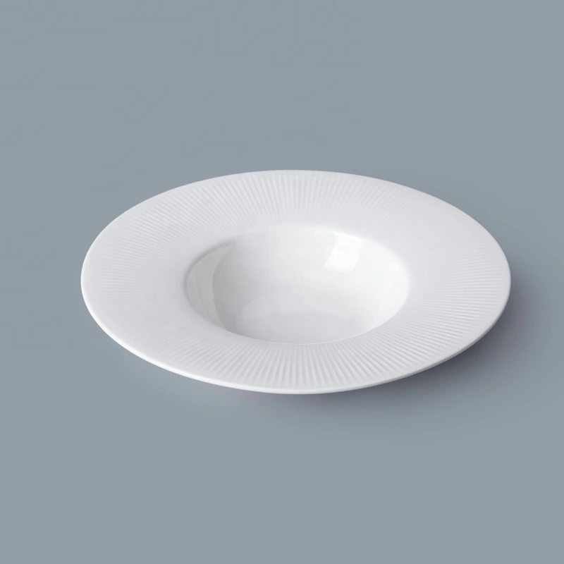 Chaozhou Manufacturer مطعم أدوات المائدة طبق سلطة بورسلين، أطباق بورسلين طبق سلطة أبيض # 1