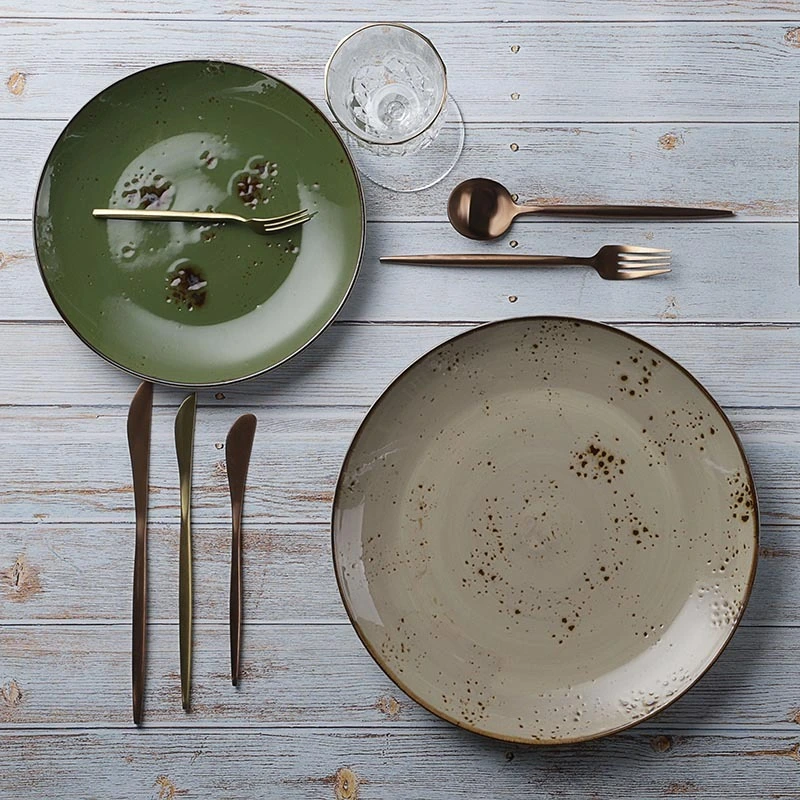 28ceramics Rustic Guangzhou Tableware 8.25/10.5 Inch Dinner Plates Used In Wedding, Modern Tableware Cater Plate~ 1