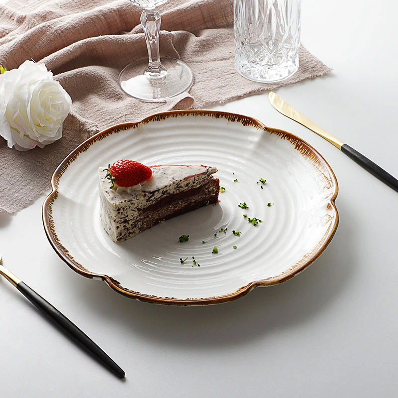 restaurant supply dinner plate, ceramic serving dinner, wholesale porcelain gold rimmed dinner plate& 1