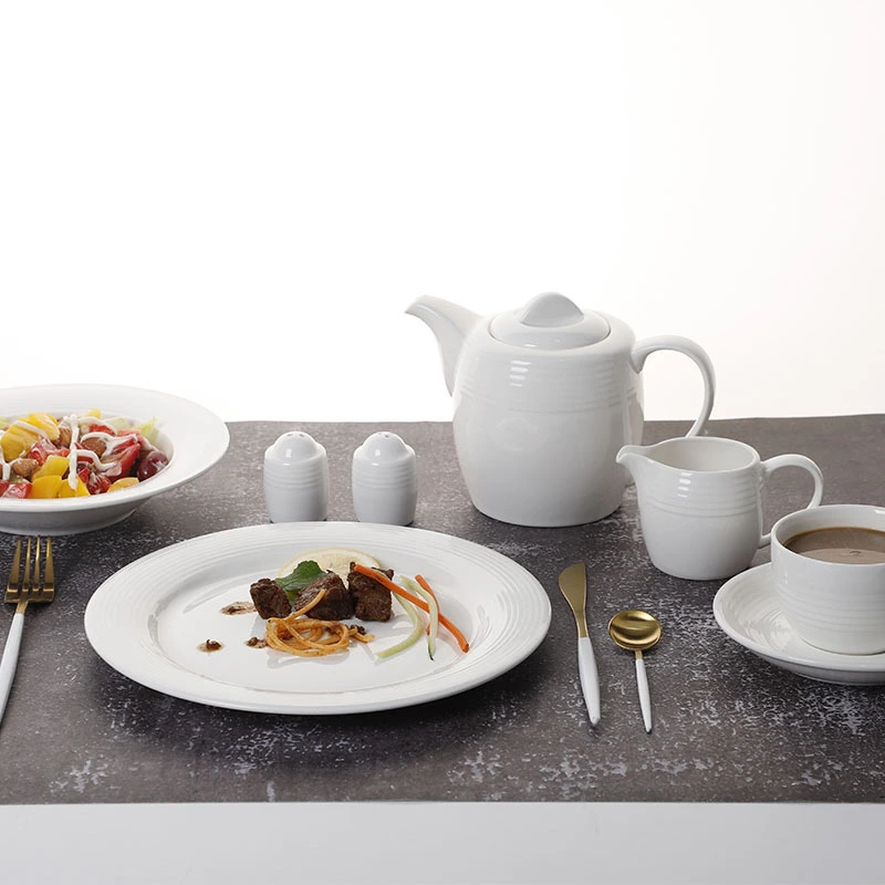 Grace Designs Ceramic Dinnerware Set, Banquet Porcelain Tableware Set Dinnerware, White White Dinnerware Set# 1