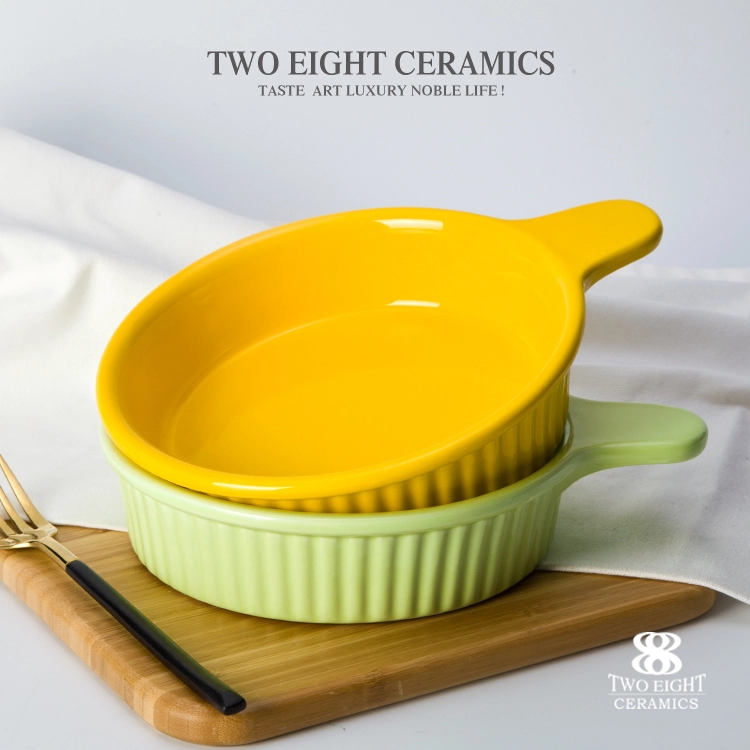 Factory directly wholesale ceramic plate, pizza plate with handle dish with handle bulk ceramic plates ceramic microwave dish 1