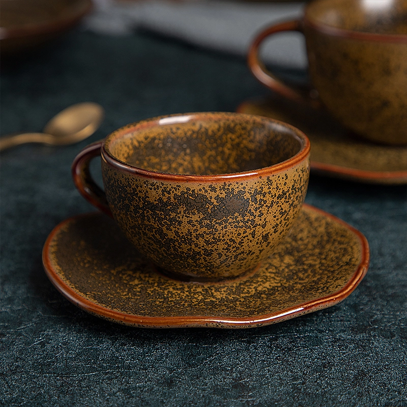 China Tableware Tea Cups Coffee Cup With Saucer, porcelain Fancy Coffee Cups, Crockery Dinnerware Set Coffee Cups Sets For Cafe 1