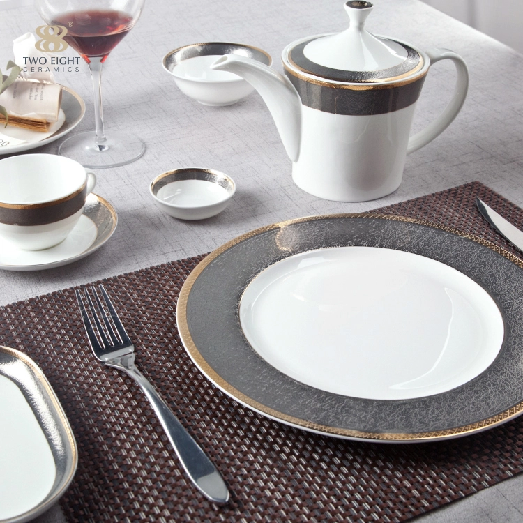 restaurant persian decorative blue and white china porcelain dinnerware serving dishes plate sets 1