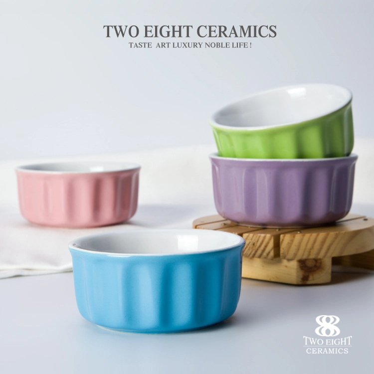 wholesale candy color ramekin bowl ceramics dessert bowl ice cream bowl 1