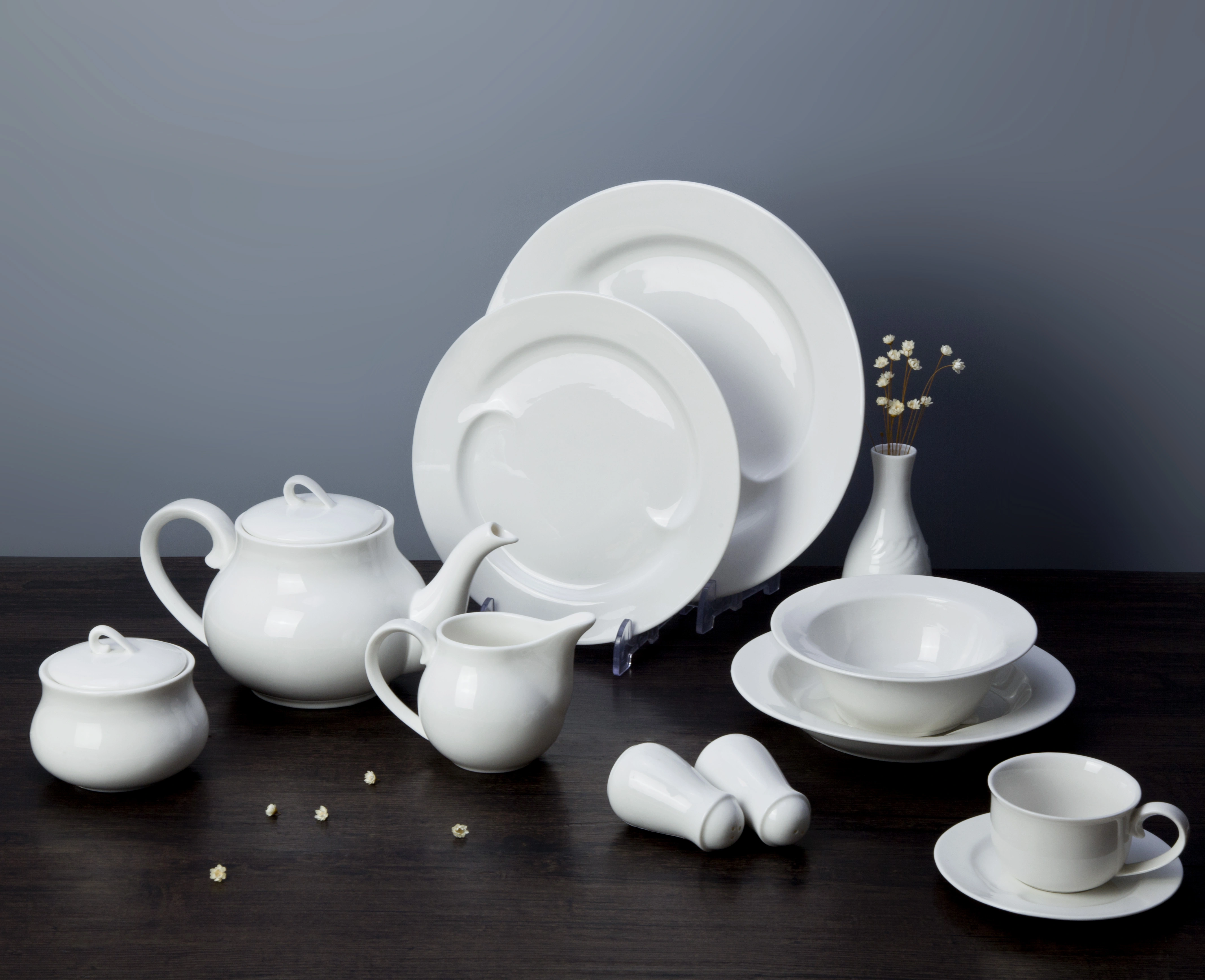 Ceramic dish set dinner plate tableware factory hot selling best price easy cleaning Restaurant white porcelain diner set 1