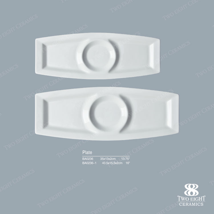hotel & restaurant crockery tableware 16 rectangle 3 section plate 3