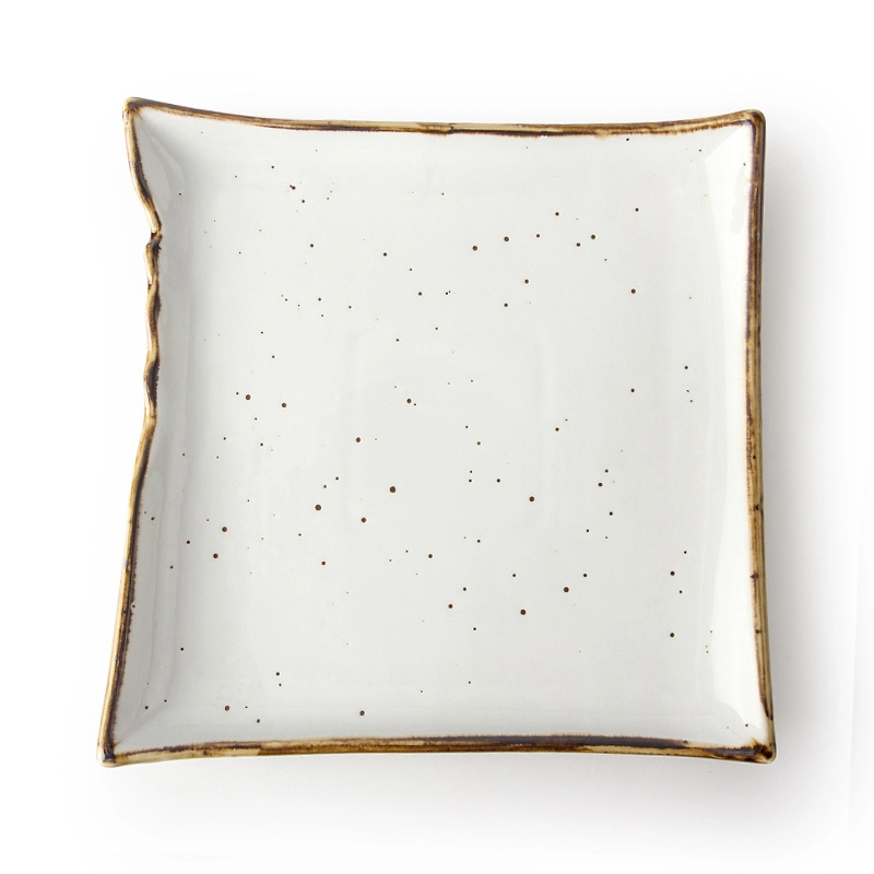 Modern Style Ceramic Dinnerware Color Restaurant Square Plate, Hot Selling Cafe Banquet Porcelain Square Plate Dishes> 1