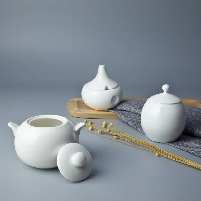 China supplier decent variety porcelain bowls sugar milk pot ceramic bowls with lids 1