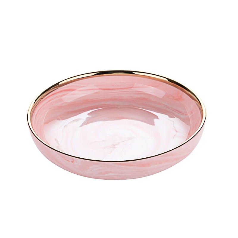 7.5 inch and 9 inch Hotel Kitchen Dinner Buffet Soup Plate for catering, Salad Bowl Crockery Marble Ceramic Deep Bowls& 1