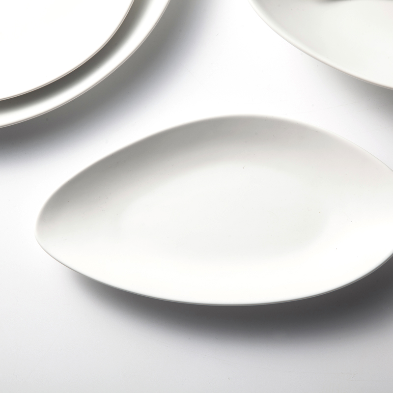 hotel and restaurant white ceramic dinnerware set matt white tableware set 2