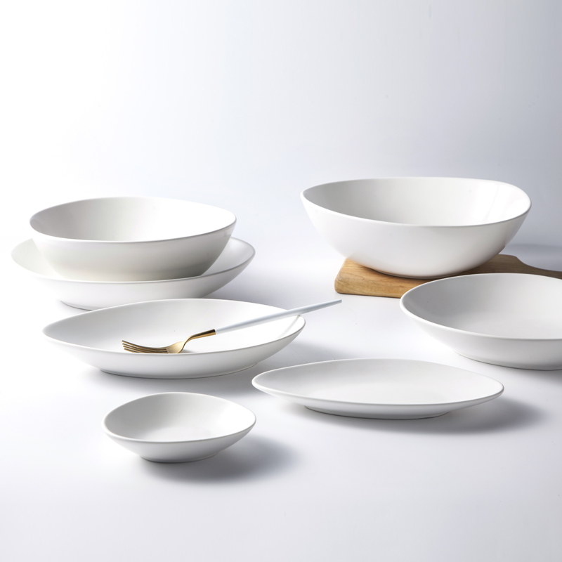 hotel and restaurant white ceramic dinnerware set matt white tableware set 1