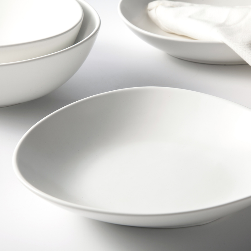 hotel and restaurant white ceramic dinnerware set matt white tableware set 5