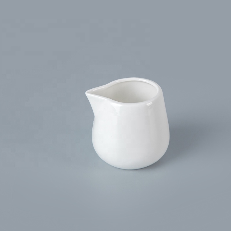 Good-Looking Without Handle Vajilla Hotel White Milk Jug, Hotel Crockery Ceramic Milk Jug^ 3